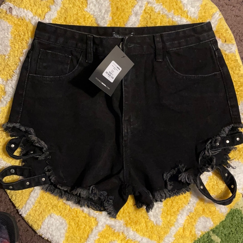 Black Jean shorts